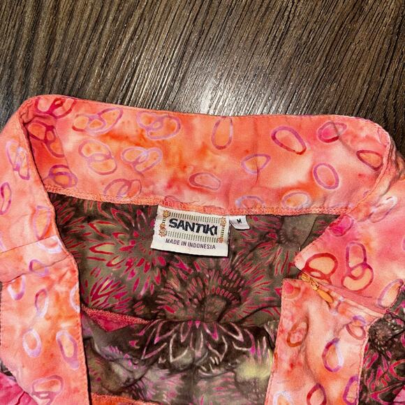SANTIKI Indonesia Boho Batik Mixed Pattern A-Line Skirt M - Picture 4 of 5